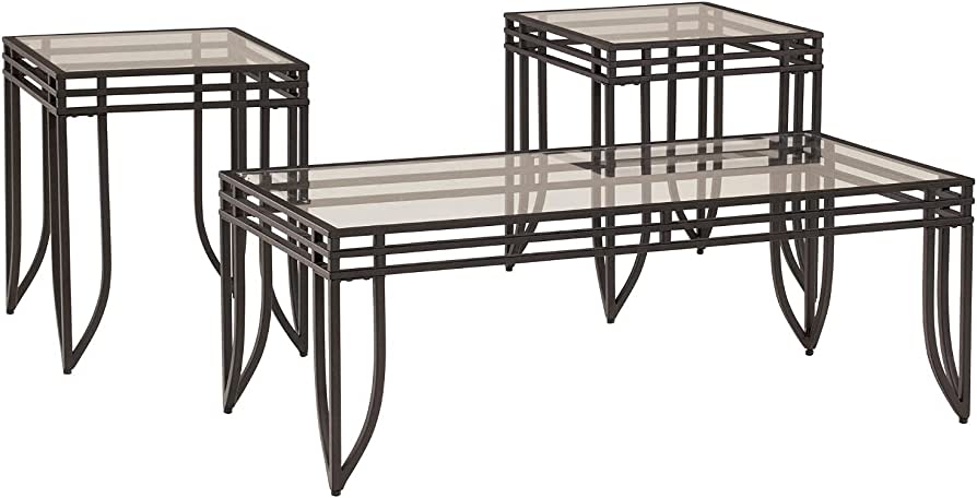 Signature Design by Ashley Exeter Glass Top Coffee Table1 1