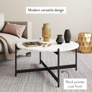 The Nathan James Piper Faux Marble Coffee Table