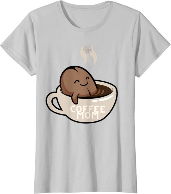Womens Coffee Mom Mothers Bean In Mug Spa Day T Shirt Lt Grey ECoffeeFinder.com