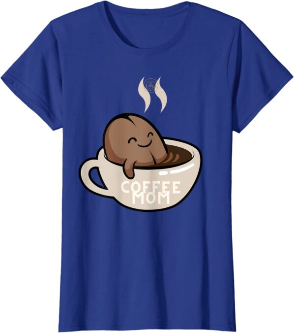 Womens Coffee Mom Mothers Bean In Mug Spa Day T Shirt Navy Blue ECoffeeFinder.com