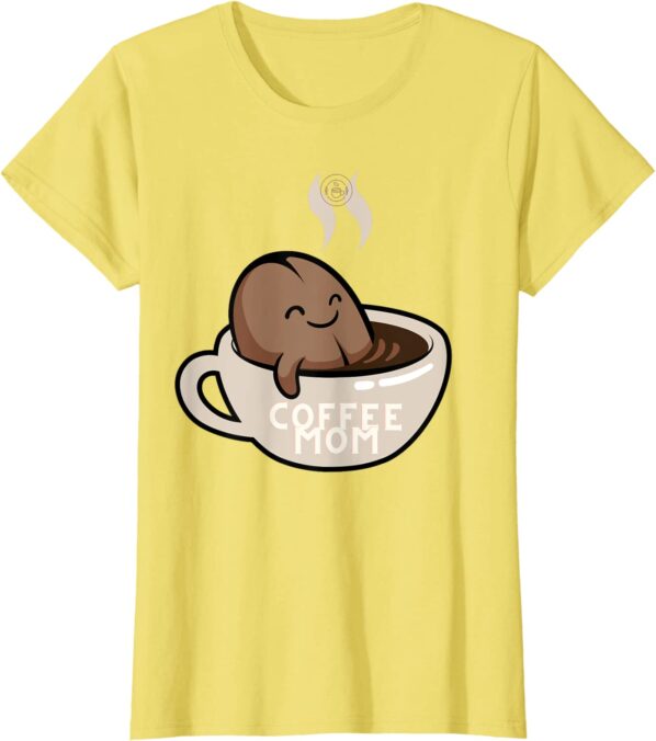 Womens Coffee Mom Mothers Bean In Mug Spa Day T Shirt Yellow ECoffeeFinder.com