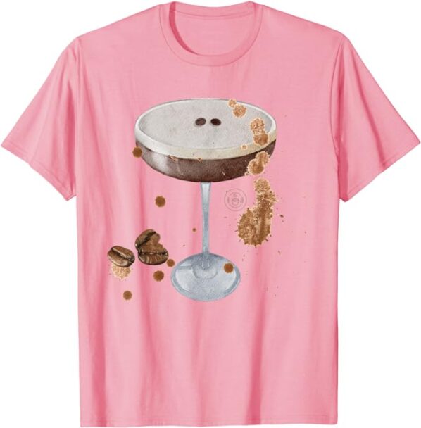 Espresso Martini Elegance Coffee Splatter T-Shirt pink