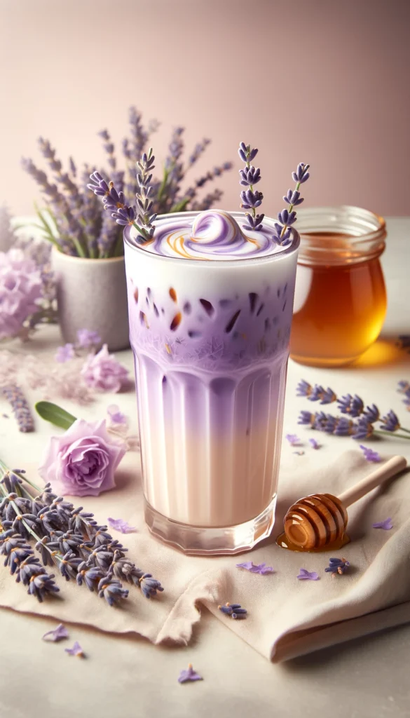 Lavender Honey Iced Latte Spring Coffee Drinks 1
