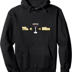 Me + Martini = Bliss Luxe Gold Design Pullover Hoodie ECoffeeFinder.com