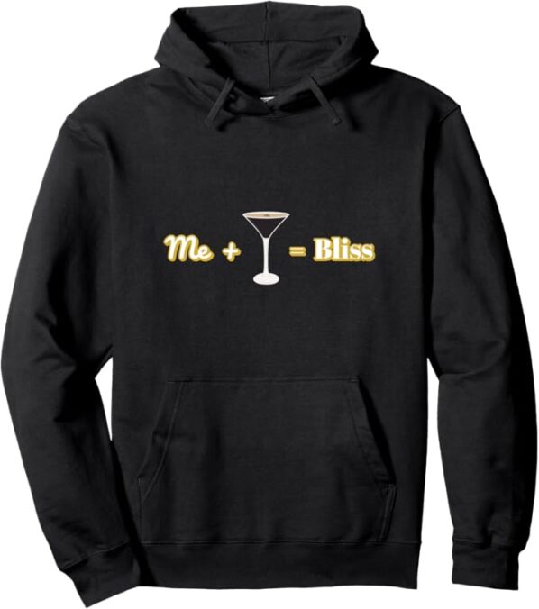 Me + Martini = Bliss Luxe Gold Design Pullover Hoodie ECoffeeFinder.com