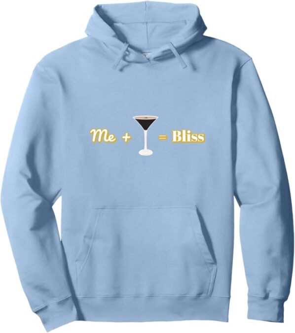 Me + Martini = Bliss Luxe Gold Design Pullover Hoodie by ECoffeeFinder.com" - Image 3