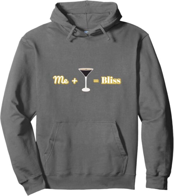 Me + Martini = Bliss Luxe Gold Design Pullover Hoodie by ECoffeeFinder.com" - Image 5