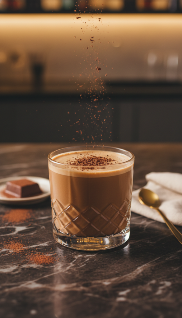 Coffee Chocolate Cream Cocktail.from the book Coffee Cocktails Brewed & Shaken – Bold & Beautiful Coffee Cocktail Recipes 