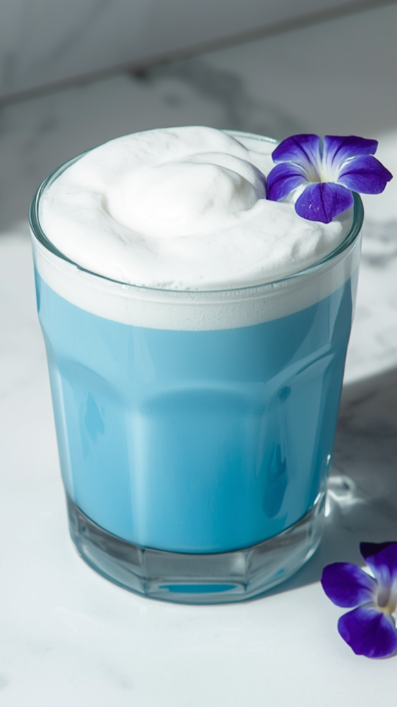 Blue Butterfly Pea Latte: Natural Color Layering Summer Drink