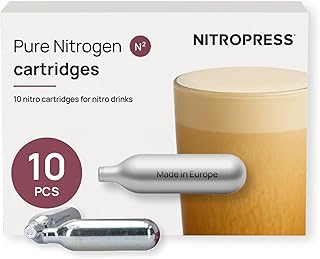 Nitro coffee gas chargers and cartridges